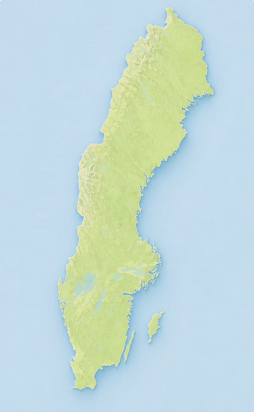 Karta över Sverige med Wildas platser